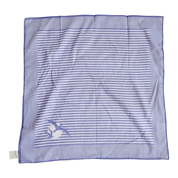 Neusteters Blue White Cotton Seagull Scarf Made in Italy 22" Sq MCM Original Tag - Picture 1 of 16